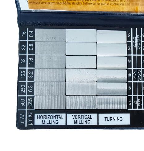 Surface Roughness Stand Comparators Surface Roughness Standards with Ra0.05-12.5um 3 Specimen Reaming 6 Specimen Grinding 6 Specimen Horizontal Milling 6 Specimen Vertical Milling in Kuwait