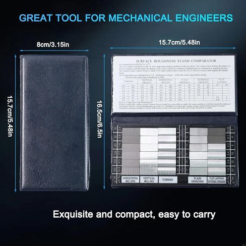 30pcs Surface Roughness Comparator Set, Surface Finish Comparators Ra0.05-12.5mm with 5X Magnifying Glass Machinists & QC Inspectors for Lathe Machinery Manufactur Teach in Kuwait