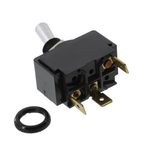 Nibras Toggle Rocker Switch LT-1511-610-012 SPST تشغيل/إيقاف، Snapkap مضاء باللون الأحمر، توصيل سريع ثلاثي الأطراف، حامل لوحة 0.5 بوصة، 3/4 حصان، 15 أمبير 125 فولت تيار متردد / 10 أمبير 250 فولت تيار متردد / 15 أمبير 12-28 فولت تيار مستمر، مدرج في قائمة C in Kuwait