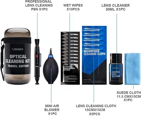 مجموعة VSGO DKL-15B Professional Cleaning Kit لكاميرات DSLR وحزمة إلكترونيات حساسة مع عدسة صور 0.5 أوقية VSGO ولون LCD Cleaner 3 للخيار (الأسود ، الأزرق ، الأحمر) (الأزرق) in Saudi Arabia