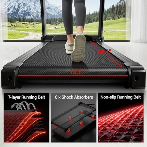 UMAY Fitness 2%-20% Auto Incline Foldable Treadmill, 4.0HP,400lb Capacity Handle Running Treadmills for Home 8.0MPH Max Speed Running Machine with Pulse Sensors in Kuwait