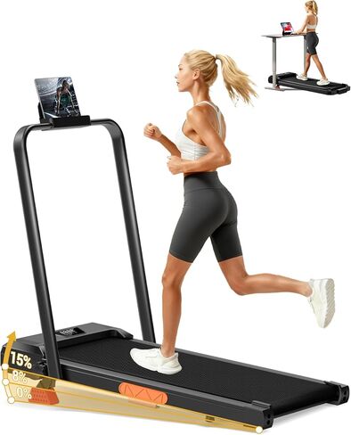 Walking Pad Treadmill with 15% Incline 2.5HP Foldable Under Desk Walking Pad for Home and Offce 300LBS Weight Capacity 0.6-6.2MPH Compact Treadmill with Remote Control in Kuwait