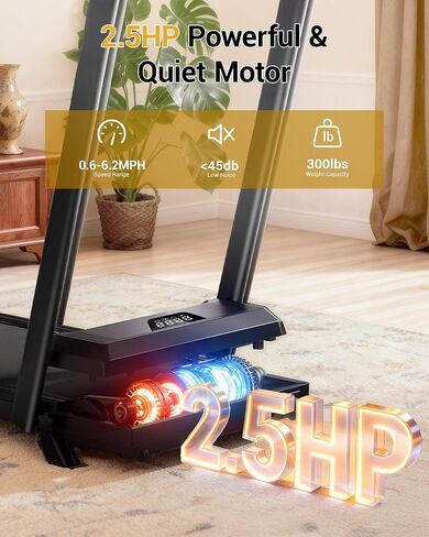 Walking Pad Treadmill with 15% Incline 2.5HP Foldable Under Desk Walking Pad for Home and Offce 300LBS Weight Capacity 0.6-6.2MPH Compact Treadmill with Remote Control in Kuwait