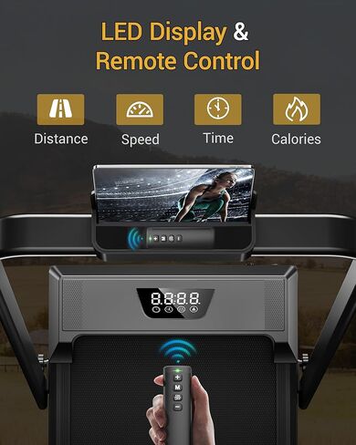 Walking Pad Treadmill with 15% Incline 2.5HP Foldable Under Desk Walking Pad for Home and Offce 300LBS Weight Capacity 0.6-6.2MPH Compact Treadmill with Remote Control in Kuwait