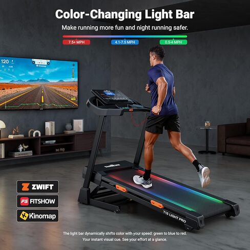 THERUN 20% Auto Incline Treadmill, 12 MPH and 3.5 HP Motor, 55" x 20" Large Running Belt with Advanced Console, All-in-One Foldable Treadmills for Home with Incline for Intensive Workout in Saudi Arabia