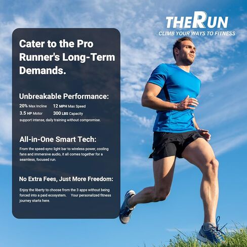 جهاز مشي THERUN 20% تلقائي، محرك 12 ميل في الساعة و3.5 حصان، حزام جري كبير 55 بوصة × 20 بوصة مع وحدة تحكم متقدمة، أجهزة مشي الكل في واحد قابلة للطي للمنزل مع ميل للتمرين المكثف in Kuwait