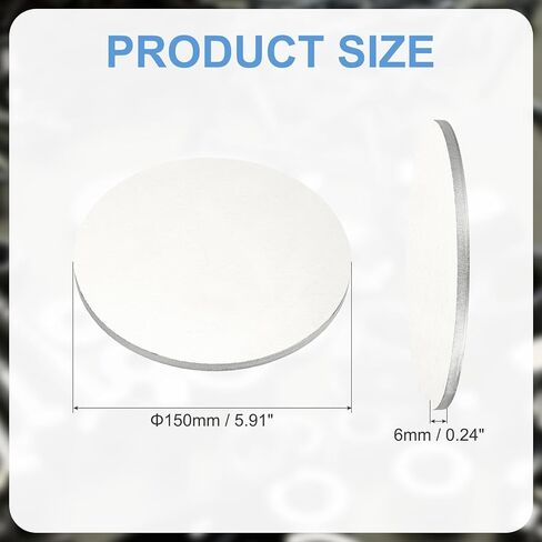 PATIKIL 1060 Aluminum Sheets and Plates, Dia.150mm / 5.91mm Thick 1/4" (3 Gauge) Aluminum Metal Discs Stamping Blanks for Crafting Industry Metal Stamping, Silver Tone in Saudi Arabia