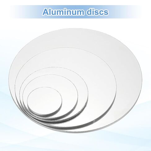 PATIKIL 1060 Aluminum Sheets and Plates, Dia.150mm / 5.91mm Thick 1/4" (3 Gauge) Aluminum Metal Discs Stamping Blanks for Crafting Industry Metal Stamping, Silver Tone in Saudi Arabia