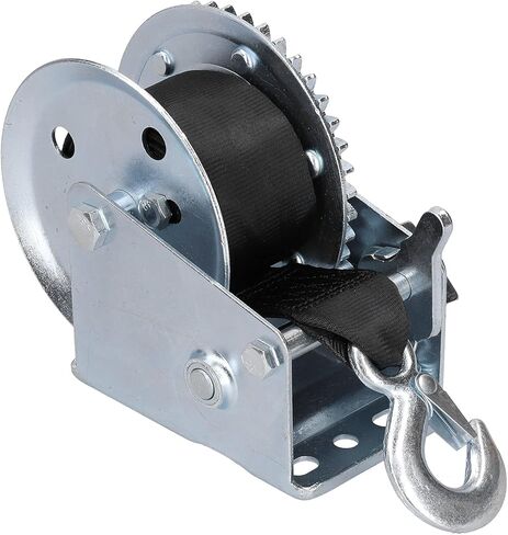 Qiilu Heavy Duty Gear Winch for Boat Trailer - 1200LBS Hand Crank Winch with 8M Strap - Durable and Practical Manual in Saudi Arabia