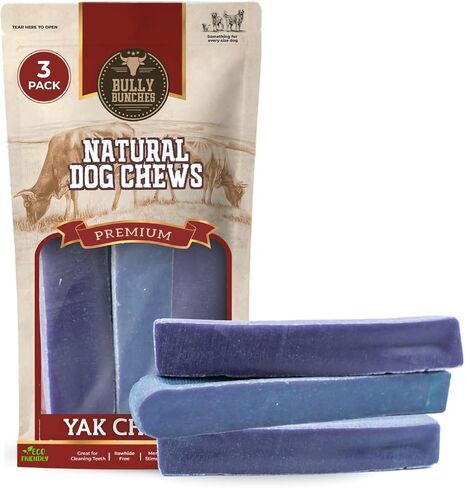 Bully Bunches Premium Fruit-Flavored Himalayan Yak Chew for Dogs - 100g, All-Natural, Long-Lasting, Authentic Yak Milk, Healthy Dental Chew, High-Protein (Medium Assorted - 4PK, Assorted) in Kuwait