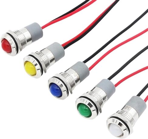 ضوء إشارة معدني FXB12F-LED مصباح مؤشر الطاقة الصغير مقاوم للماء IP67 12 فولت 24 فولت 220 فولت أحمر، أخضر، أصفر، أبيض 12 مم (GREEN-3-6VACDC) in Kuwait