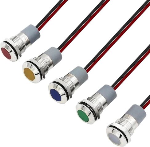 ضوء إشارة معدني FXB12F-LED مصباح مؤشر الطاقة الصغير مقاوم للماء IP67 12 فولت 24 فولت 220 فولت أحمر، أخضر، أصفر، أبيض 12 مم (GREEN-3-6VACDC) in Saudi Arabia