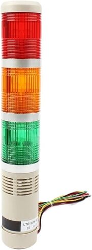 DC12V/24 فولت مصباح السلامة كومة أحمر أخضر أصفر فلاش برج صناعي إشارة تحذير ضوء LTA-205 التيار المتناوب 110 فولت 220 فولت (24 فولت صوت ثابت) in Kuwait