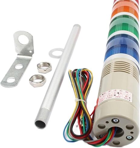 LED Lamps 12V 24V 110V 220V Safety Stack Lamp Flash Industrial Tower Signal Warning Light LTA-505 Red Green Yellow Blue L Rod(110V Steady Light) in Saudi Arabia