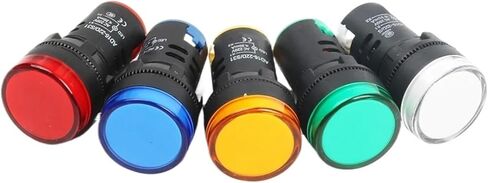 10pcs/lot Waterproof AD16-22DS 22mm 12V24V220V Red Blue Green White Yellow Panel Mount Signal Power Led Indicator Light(24V-Green) in Saudi Arabia