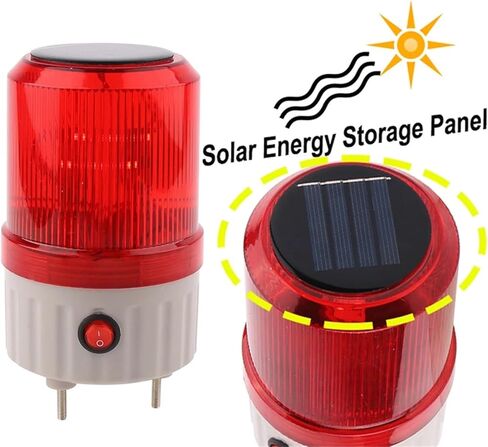 Red LED Solar Energy Storage Lamp Night Safety Emergency Warning Light Solar LED Flashing Light Signal Adsorption No Buzzer in Saudi Arabia