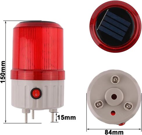 Red LED Solar Energy Storage Lamp Night Safety Emergency Warning Light Solar LED Flashing Light Signal Adsorption No Buzzer in Saudi Arabia