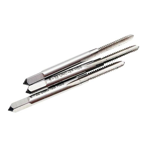 6-32 Tap Set Thread RH Straight Fluted 3 Piece Right Hand 6X32 Tap Threading, 6-32 Thread Tap 6 X 32 Straight Tap 3 Flute Cutting Machine High Speed Steel HSS in Saudi Arabia