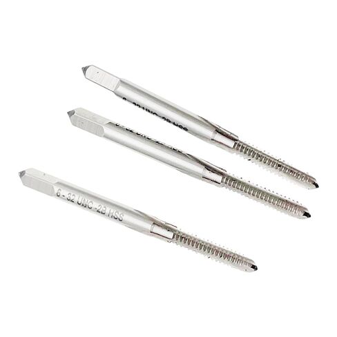 6-32 Tap Set Thread RH Straight Fluted 3 Piece Right Hand 6X32 Tap Threading, 6-32 Thread Tap 6 X 32 Straight Tap 3 Flute Cutting Machine High Speed Steel HSS in Saudi Arabia