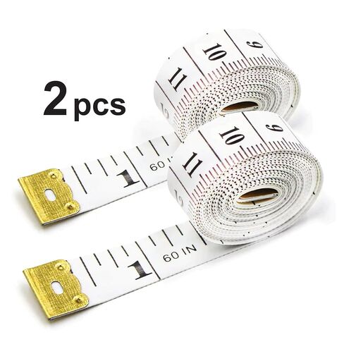 Dual Scale Body Measuring Tape - 60 inches Soft Tailor Measuring Tape for Sewing Cloth - Fitness Ruler for Fat Measurements and Nursing Use - Pack of 2 in Kuwait