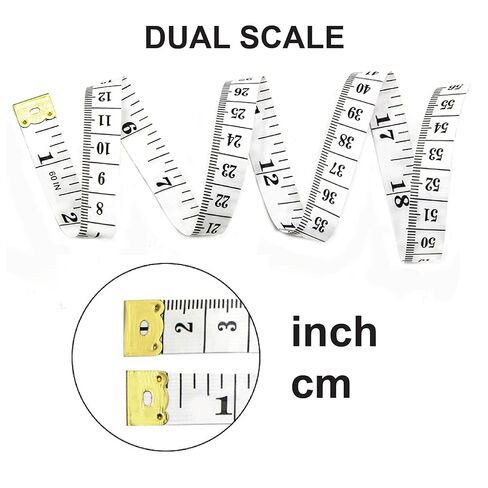 Dual Scale Body Measuring Tape - 60 inches Soft Tailor Measuring Tape for Sewing Cloth - Fitness Ruler for Fat Measurements and Nursing Use - Pack of 2 in Kuwait