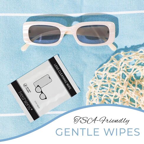 Freshends Lens Cleaning Wipes - 50 Soft & Lint Free Towelettes - Eye Glass Cleaners Individual Packets - Pre-Moistened Lens Wipes For Eyeglasses, Tablets, Camera & Cellphone Screens in Saudi Arabia