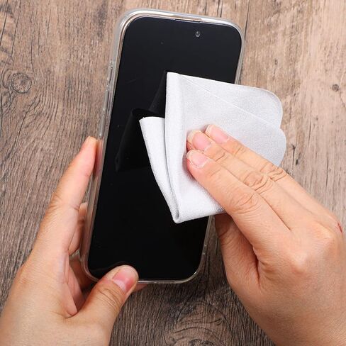 200 قطعة قماش لتنظيف النظارات من الجلد السويدي، قطعة قماش لتنظيف العدسات مقاس 6.9 × 5.7 بوصة للنظارات والشاشات والهواتف والكاميرات، قابلة لإعادة الاستخدام وقابلة للغسل باللون الرمادي in Saudi Arabia