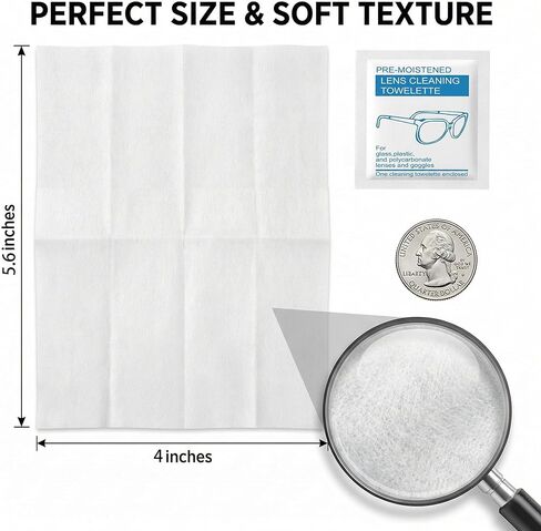 Anti-Fog Lens Wipes - 160 Count Individually Wrapped | Pre-Moistened Defogger Towelettes for Glasses, Goggles, Face Shields & Helmets | Streak-Free Formula in Kuwait