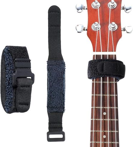3 Pcs Bass Guitar String Mute Damper, Fretboard Muting Straps, Adjustable Guitar String Cover Tape, Bass Guitars Fret Mute, Musical Instrument Accessories (Black) in Saudi Arabia