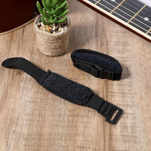 3 Pcs Bass Guitar String Mute Damper, Fretboard Muting Straps, Adjustable Guitar String Cover Tape, Bass Guitars Fret Mute, Musical Instrument Accessories (Black) in Saudi Arabia