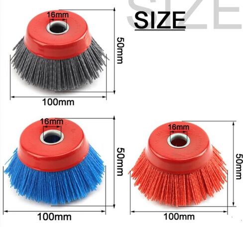 3Pcs 4'' x 5/8'' Nylon Filament Wheels Cup Brush Set for Angle Grinder ,Include Grit 80 120 240 ,Nylon Drill Brush Kit for Removal Rust Corrosion Paint (3Pcs Set) in Kuwait