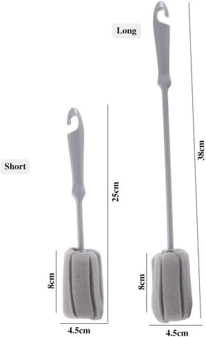 Cup Brush Long Handle PP Kitchen Gadgets Bar Tool Home Mug Sponge Cleaning Tools(Short Handle) in Saudi Arabia