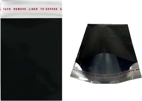 PABCK 100 Pcs Black Metallic Envelopes Foil Mailers Opaque Mylar Bags for Trading Cards Waterproof Self Adhesive for Small Business Crafts Makeup Jewelry Gifts Packaging Bag 2.76x3.54+0.79 inch in Kuwait