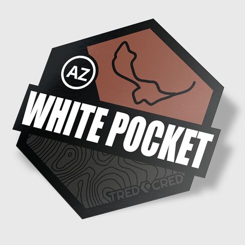 White Pocket Trail Off-Roading Sticker - 3x3 in. - UV Protected - Outdoors Rated in Saudi Arabia