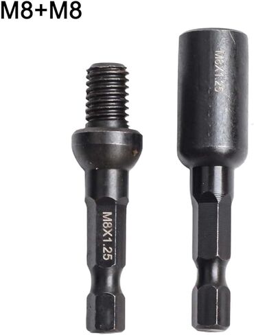 Self Tapping Socket Adapter, 1/4 Inch Hex Shank M6/M8/M10 Hanger Bolt & Threaded Insert Driver Tool Set for Power Drill, Chrome Vanadium Steel Construction, 2 Pcs(M8) in Saudi Arabia