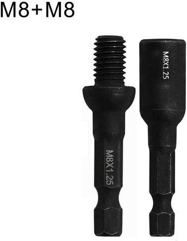 Self Tapping Socket Adapter, 1/4 Inch Hex Shank M6/M8/M10 Hanger Bolt & Threaded Insert Driver Tool Set for Power Drill, Chrome Vanadium Steel Construction, 2 Pcs(M8) in Saudi Arabia