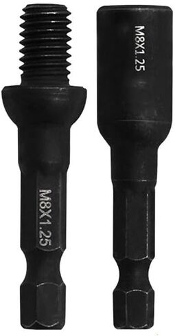 Self Tapping Socket Adapter, 1/4 Inch Hex Shank M6/M8/M10 Hanger Bolt & Threaded Insert Driver Tool Set for Power Drill, Chrome Vanadium Steel Construction, 2 Pcs(M8) in Saudi Arabia