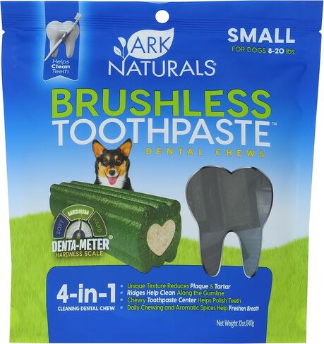 Ark Naturals Brushless Toothpaste Dog Dental Treats - Small Breeds (18 ct) in Saudi Arabia
