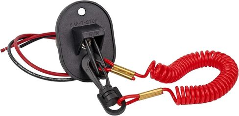 T-H Marine Saf-T-Stop Kill Switch for Boats - Safety Ignition Cut-Off Switch with Coiled Self-Retracting Lanyard - 1.5 in Mount Hole - 2-3/4 x 2 in Housing - Single Inboard - Black Matte in Saudi Arabia