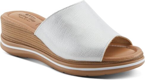 Spring Step Women's JOLINA Slip-On Wedge Sandals - Italian Leather, Stretch Goring, Faux Wood Design in Saudi Arabia