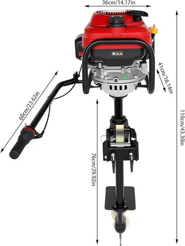 HANGKAI 4 Stroke 6HP Outboard Motor, 200CC Heavy-duty Marine Engine, Equipped with Air-cooling System and CDI Ignition System, Gasoline Fishing Boat Engine in Saudi Arabia