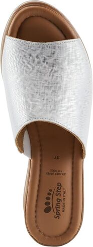 Spring Step Women's JOLINA Slip-On Wedge Sandals - Italian Leather, Stretch Goring, Faux Wood Design in Saudi Arabia