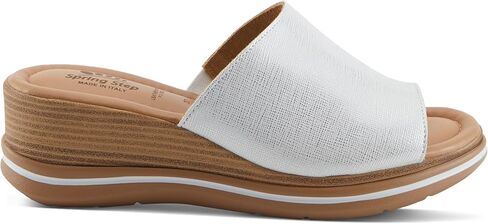 Spring Step Women's JOLINA Slip-On Wedge Sandals - Italian Leather, Stretch Goring, Faux Wood Design in Saudi Arabia