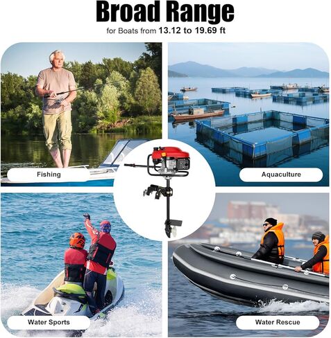 HANGKAI 4 Stroke 6HP Outboard Motor, 200CC Heavy-duty Marine Engine, Equipped with Air-cooling System and CDI Ignition System, Gasoline Fishing Boat Engine in Saudi Arabia
