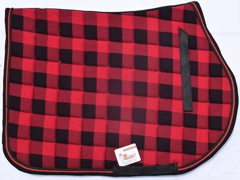 وسادة سرج إنجليزية منقوشة لجميع الأغراض من بوفالو مع غطاء محرك السيارة المطابق - مجموعة وسائد سرج القفز المصنوعة يدويًا in Kuwait