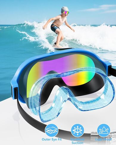 Aegend 2 Pack Swim goggles for Kids 3-15, Anti-Fog Anti-UV Wide Vision Waterproof, No leak Swimming goggles for Boys Girls in Saudi Arabia