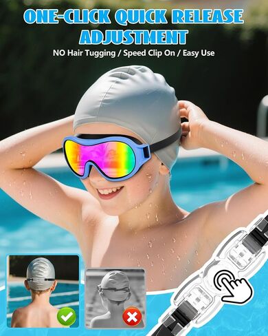 Aegend 2 Pack Swim goggles for Kids 3-15, Anti-Fog Anti-UV Wide Vision Waterproof, No leak Swimming goggles for Boys Girls in Saudi Arabia