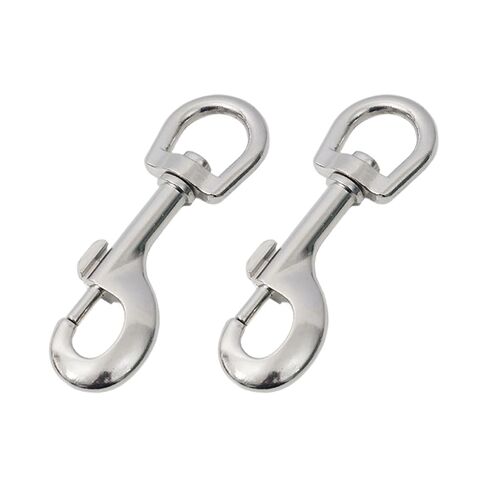 خطافات تثبيت دوارة من الفولاذ المقاوم للصدأ مقاس 4.1 بوصة - خطافات شديدة التحمل ومشابك دوارة للغوص، وحبل سارية العلم، ومقود الكلب، وحزام الكاميرا (عبوتان) in Kuwait