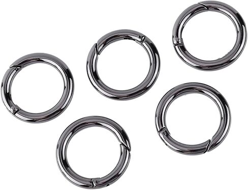 5PCS Zinc Alloy Round, Spring Snap Clips Hook Keychain Keyring Buckle, with Built in Spring, for Backpack Handbag Daily Use in Saudi Arabia