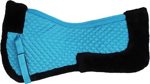 CHALLENGER 23"x22" Horse English Turquoise Quilted Contoured Fleece Lined Half Pad 72130TR in Saudi Arabia
